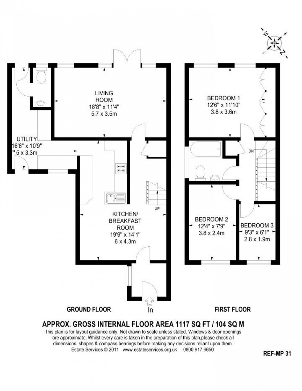 Floorplan for Chatsworth Avenue, Winnersh, Wokingham