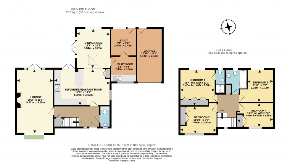 Floorplan for Somerton Gardens, Earley, Reading