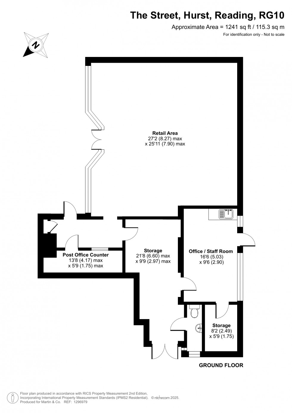 Floorplan for Former Hurst Village Store and Post Office, The Street, Hurst