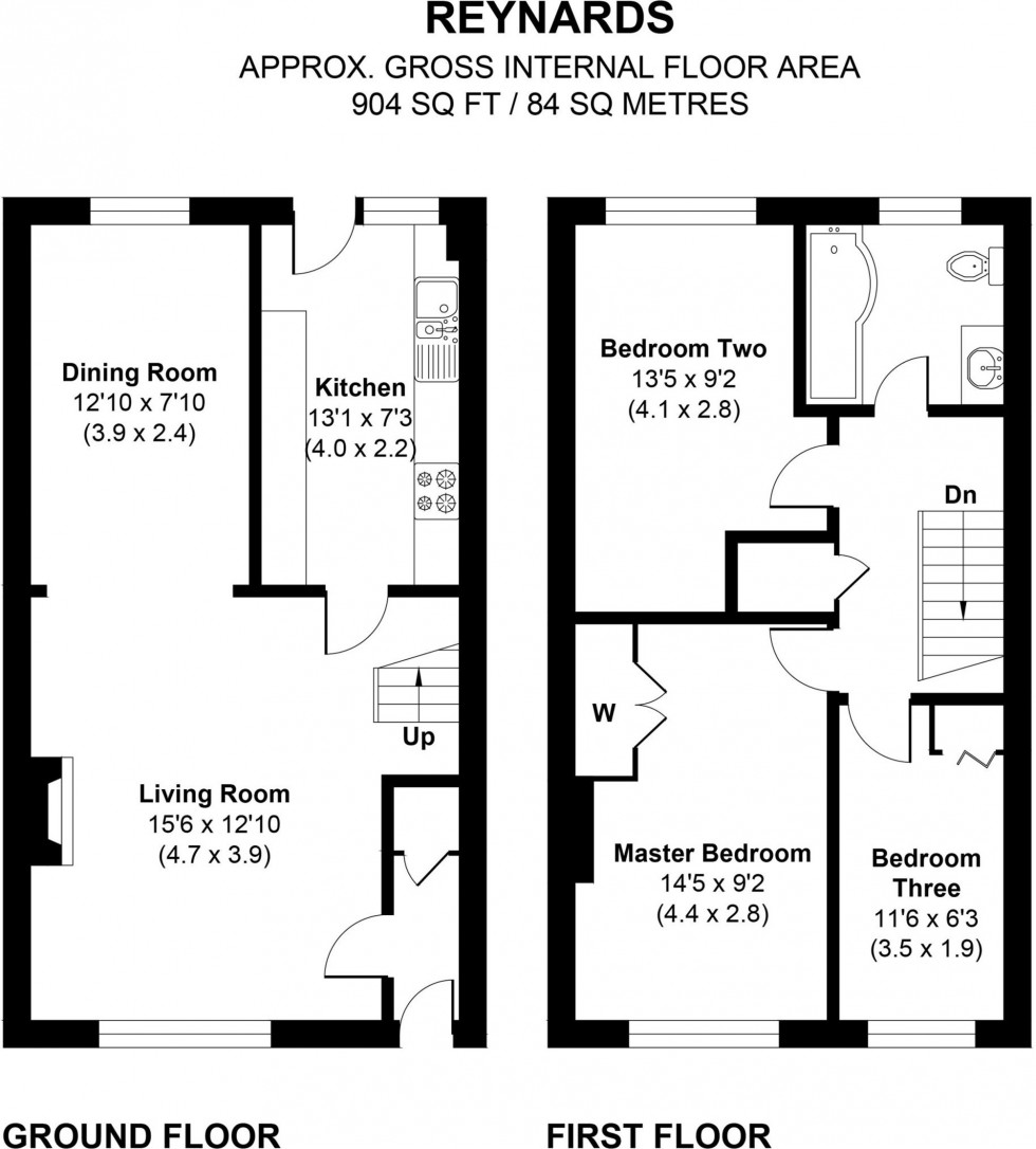 Floorplan for Reynards Close, Winnersh, Wokingham