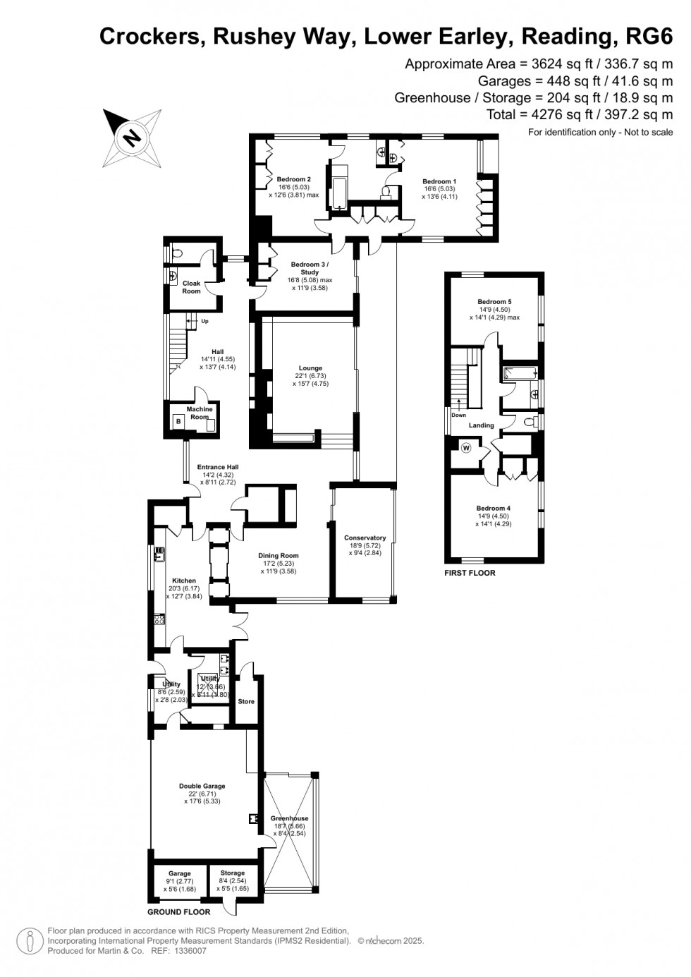 Floorplan for Rushey Way, Lower Earley, Reading