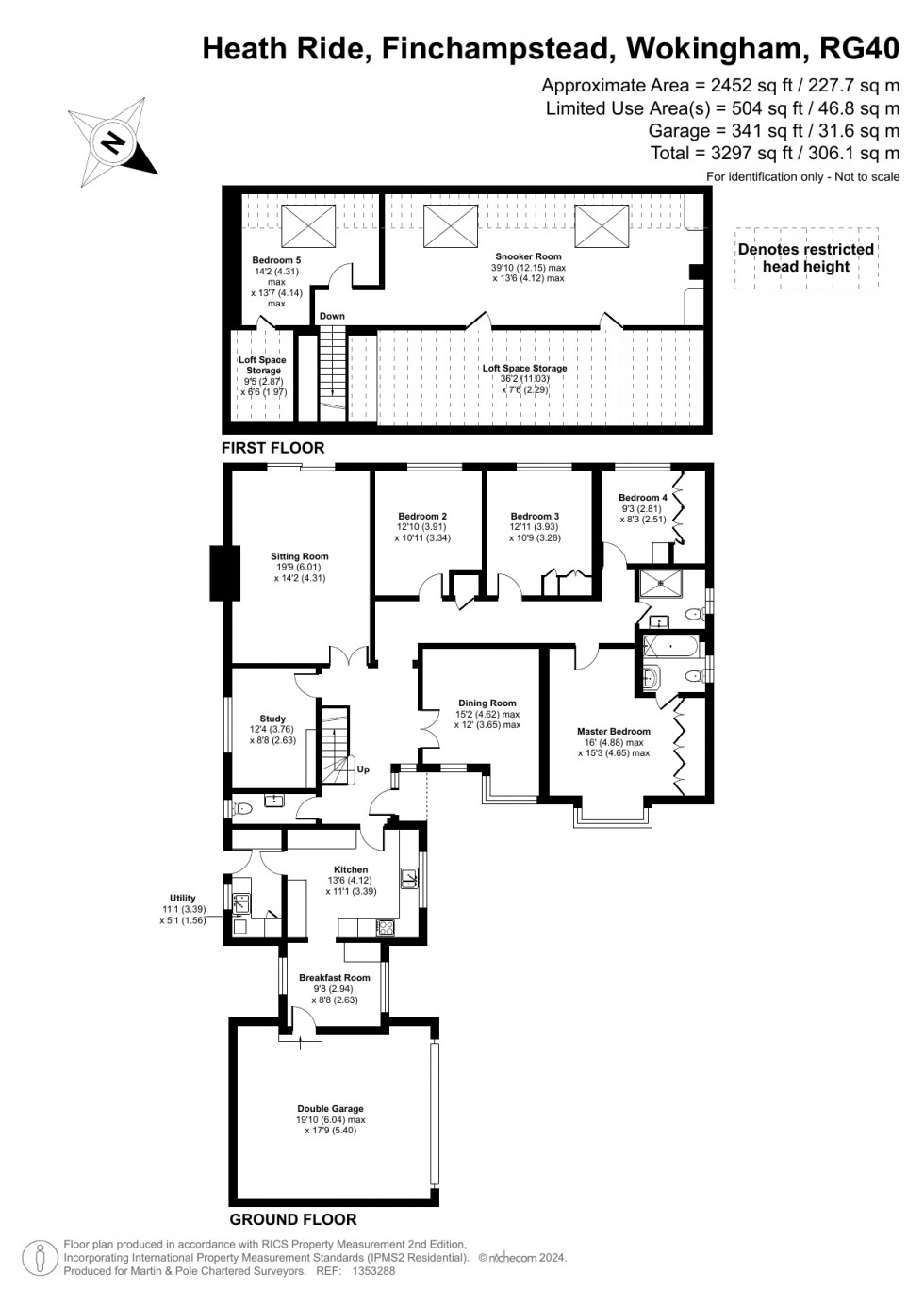 Floorplan for Heath Ride, Finchampstead