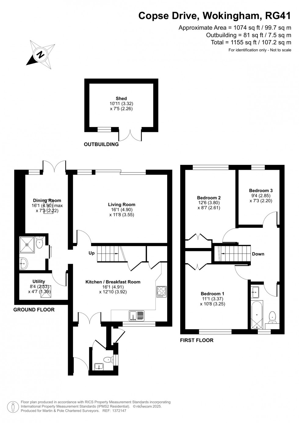 Floorplan for Copse Drive, Wokingham