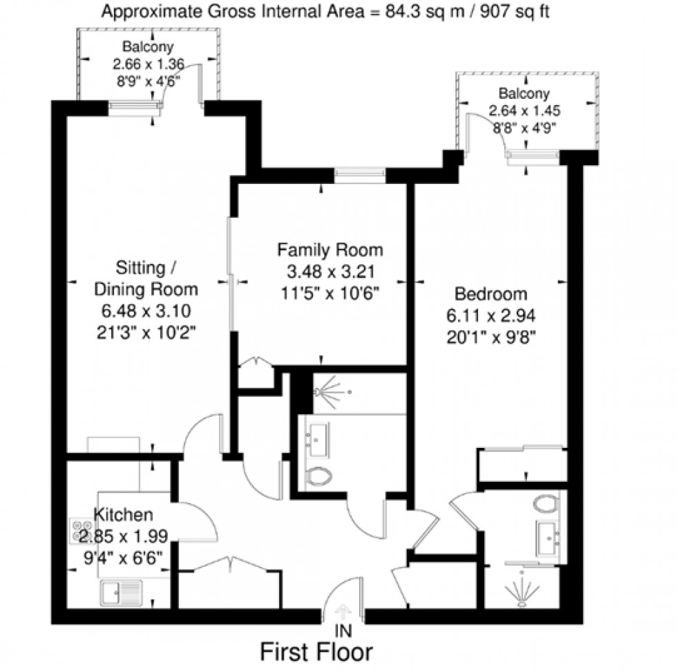 Floorplan for Fleur De Lis, Wiltshire Road, Wokingham