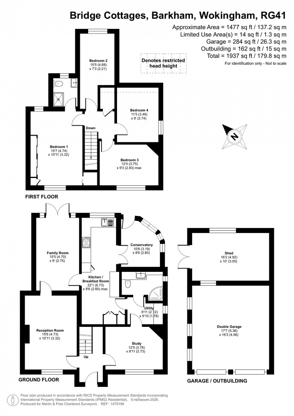 Floorplan for Bridge Cottages, Barkham, Wokingham