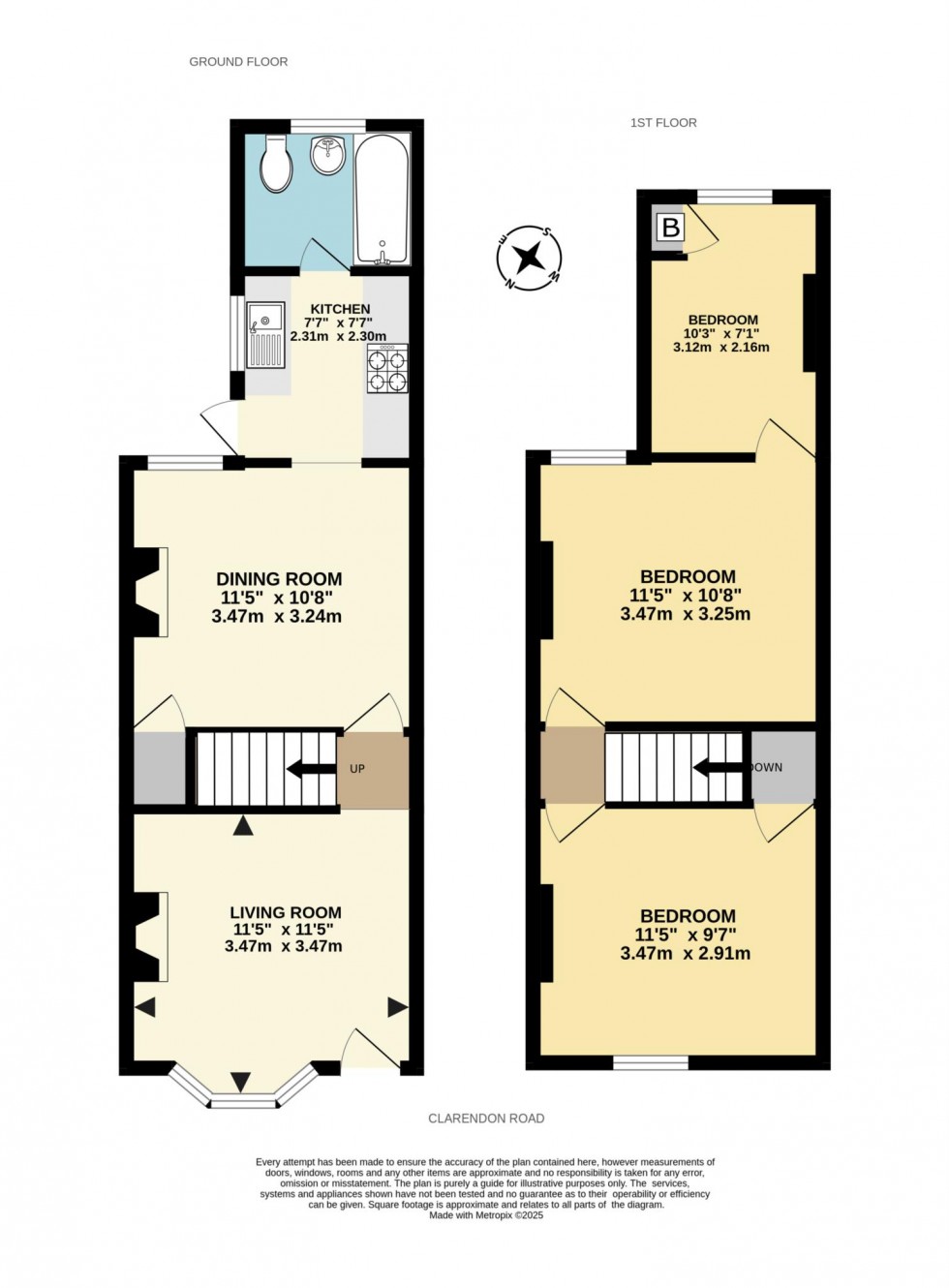 Floorplan for Clarendon Road, Reading