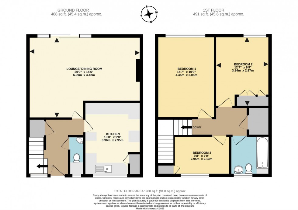 Floorplan for Lunds Farm Road, Woodley, Reading