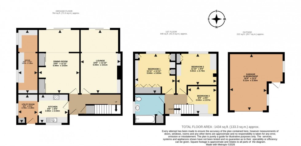 Floorplan for Compton Close, Earley, Reading