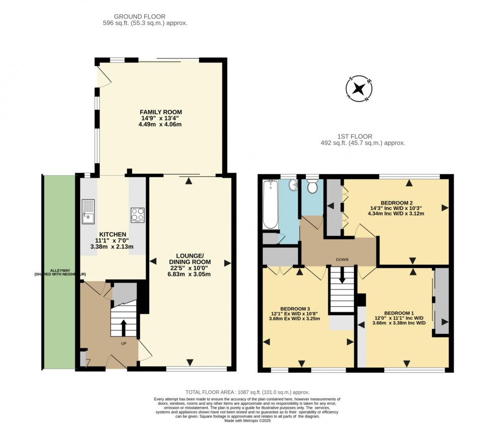 Floorplan for Haddon Drive, Woodley, Reading