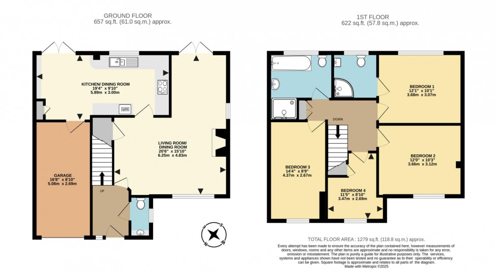Floorplan for Hawkedon Way, Lower Earley, Reading