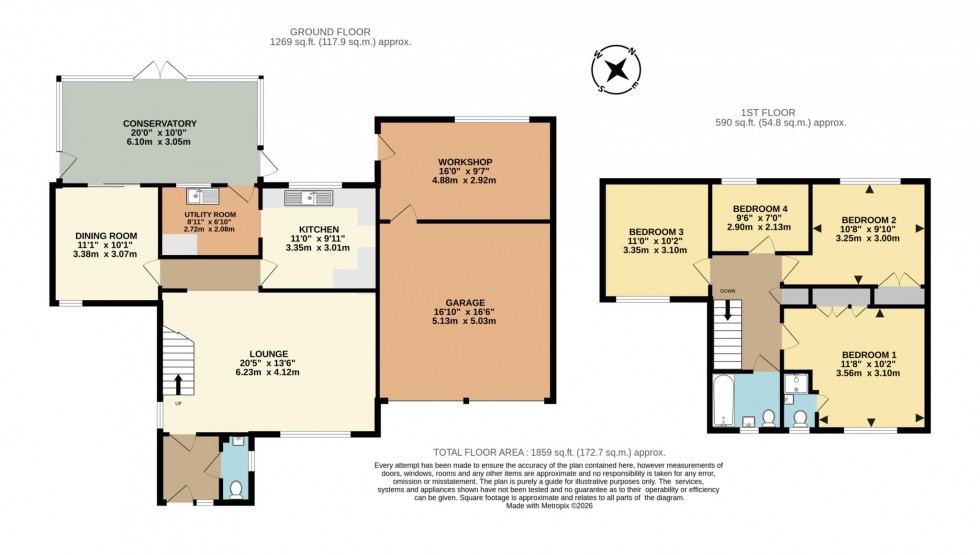 Floorplan for Clevedon Drive, Earley, Reading