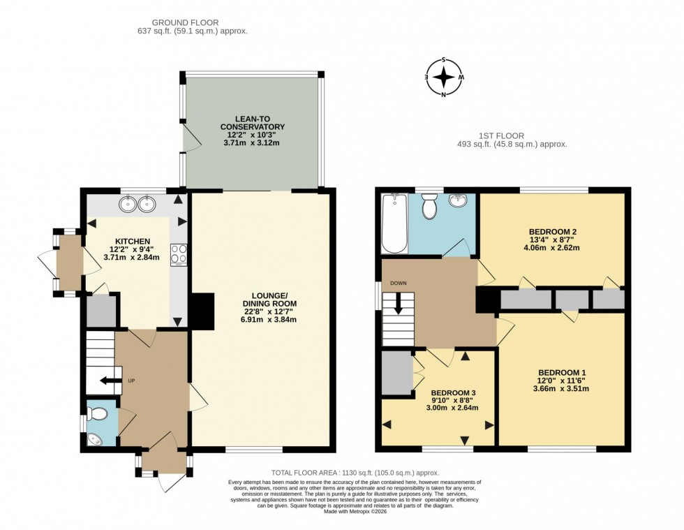 Floorplan for Sutcliffe Avenue, Earley, Reading