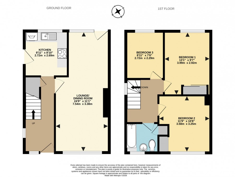 Floorplan for Fowler Close, Earley, Reading