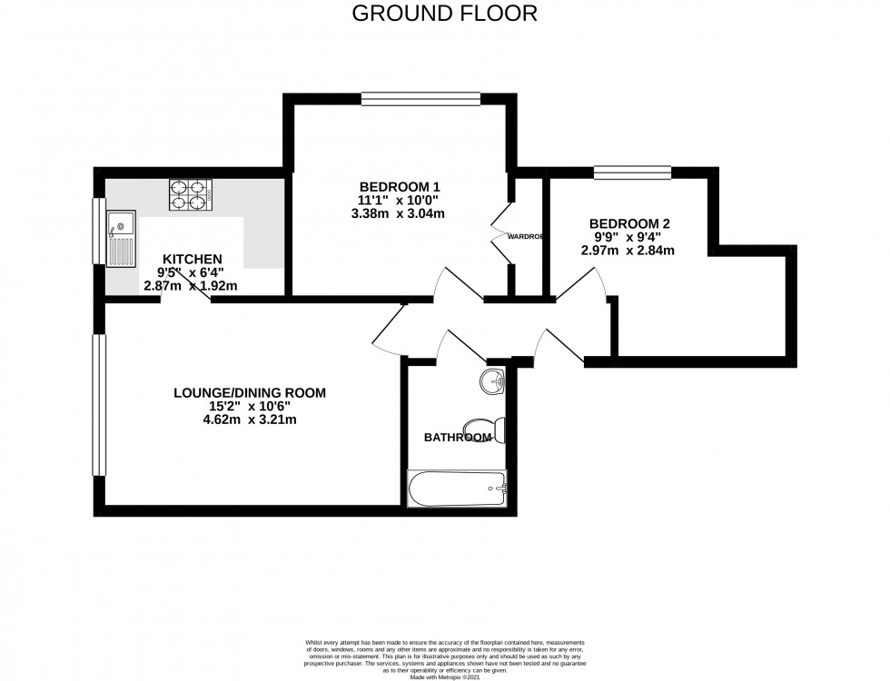 Floorplan for Willow Court, 11 Reading Road, Wokingham
